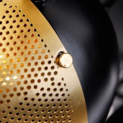 QAZQA Industrie-Spot schwarz mit Messing 3 Lichter - Haicha