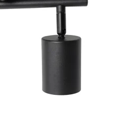 QAZQA Industrie-Spot schwarz mit Holz schwenkbar 2 Lichter - Jeana