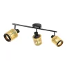 QAZQA Industrie-Spot Schwarz mit Gold 3-Licht - Kayden