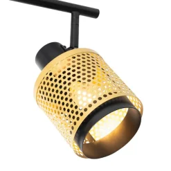 QAZQA Industrie-Spot Schwarz mit Gold 3-Licht - Kayden