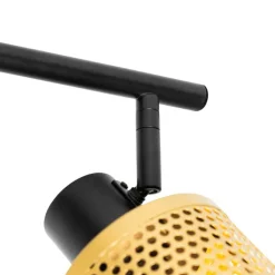 QAZQA Industrie-Spot Schwarz mit Gold 3-Licht - Kayden