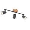 QAZQA Industrie-Spot schwarz mit Holz schwenkbar 3-flammig - Jeana