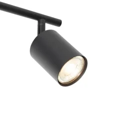 QAZQA Industrie-Spot schwarz mit Holz schwenkbar 3-flammig - Jeana