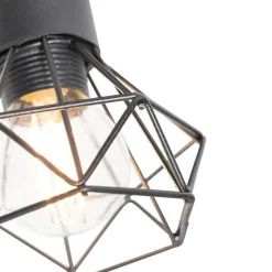 QAZQA Industriespot schwarz mit Holz dreh- und neigbar - Mosh