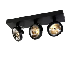 QAZQA Industrie-Spot schwarz verstellbar 3-flammig - Go