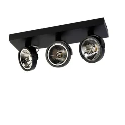 QAZQA Industrie-Spot schwarz verstellbar 3-flammig - Go