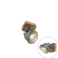 QAZQA Industriespot Stahl mit Holz kippbar - Emado