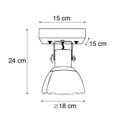 QAZQA Industriespot weiß mit Mangoholz 18 cm - Mangos