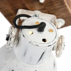 QAZQA Industriespot weiß mit Mangoholz 18 cm - Mangos