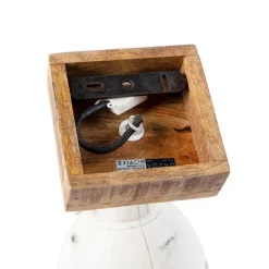 QAZQA Industriespot weiß mit Mangoholz 18 cm - Mangos