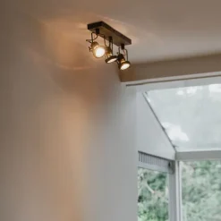 QAZQA Industriestrahler anthrazit 3-Licht schwenkbar und neigbar - Suplux