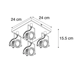 QAZQA Industriestrahler 4-flammig schwenkbar - Suplux