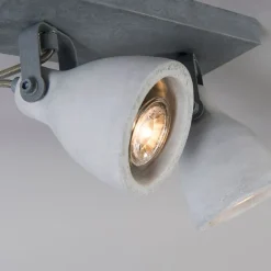 QAZQA Industriestrahler grau Beton 2-flammig - Creto