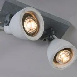 QAZQA Industriestrahler grau Beton 2-flammig - Creto