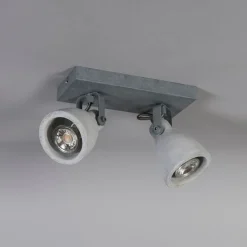 QAZQA Industriestrahler grau Beton 2-flammig - Creto