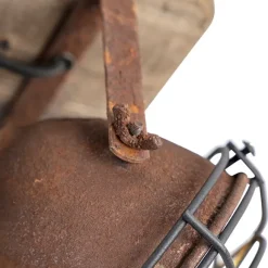 QAZQA Industriestrahler rostbraun mit Holz kippbar 4-Licht - Gina