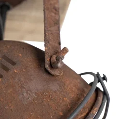 QAZQA Industriestrahler rostbraun mit Holz kippbar 2-Licht - Gina