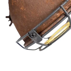 QAZQA Industriestrahler rostbraun mit Holz kippbar 2-Licht - Gina