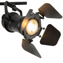 QAZQA Industriestrahler schwarz 2-Licht mit Ventilen - Film