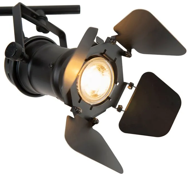 QAZQA Industriestrahler schwarz 2-Licht mit Ventilen - Film