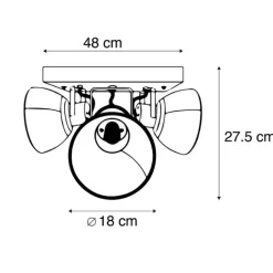 QAZQA Industriestrahler schwarz mit Mangoholz 3 Lichter - Mangos