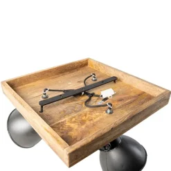 QAZQA Industriestrahler schwarz mit Mangoholz 3 Lichter - Mangos