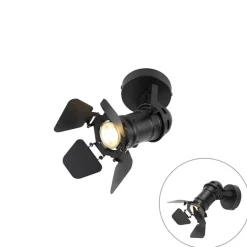 QAZQA Industriestudio Spot schwarz GU10 mit Klappen - Film