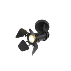 QAZQA Industriestudio Spot schwarz GU10 mit Klappen - Film