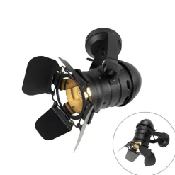 QAZQA Industriestudio Spot schwarz drehbar und kippbar - Film