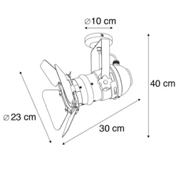QAZQA Industriestudio Spot schwarz drehbar und kippbar - Film