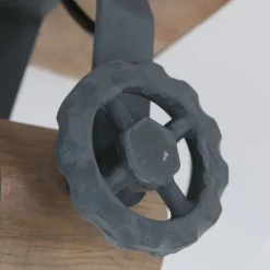 Mexlite Industriële plafondspot hout met grijs draai- en kantelbaar - Gearwood