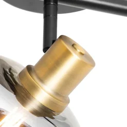 QAZQA Intelligenter Deckenstrahler schwarz mit Rauchglas länglich inkl. 3 Wifi P45 - Zuzanna