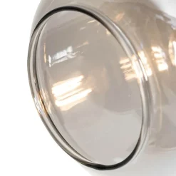 QAZQA Intelligenter Deckenstrahler schwarz mit Rauchglas länglich inkl. 3 Wifi P45 - Zuzanna