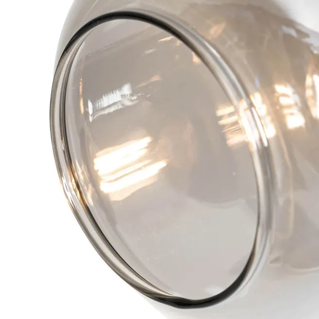 QAZQA Intelligenter Deckenstrahler schwarz mit Rauchglas länglich inkl. 3 Wifi P45 - Zuzanna