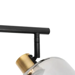 QAZQA Intelligenter Deckenstrahler schwarz mit Rauchglas länglich inkl. 3 Wifi P45 - Zuzanna