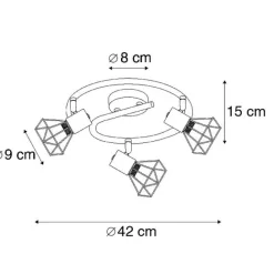 QAZQA Intelligenter Strahler Messing dreh- und kippbar inkl. 3 Wifi P45 - Mosh