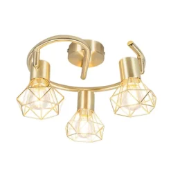 QAZQA Intelligenter Strahler Messing dreh- und kippbar inkl. 3 Wifi P45 - Mosh