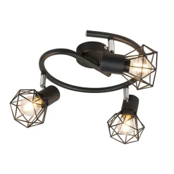 QAZQA Intelligenter Strahler schwarz dreh- und kippbar inkl. 3 WLAN P45 - Mosh