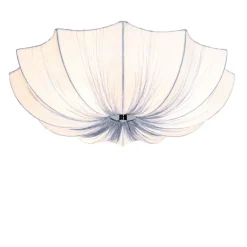 Kinder QAZQA Japandi Deckenleuchte Grau Seide 52cm 3-flammig - Plu