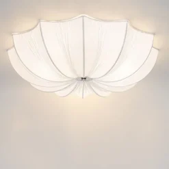 Kinder QAZQA Japandi Deckenleuchte Weiß Seide 52cm 3-flammig - Plu