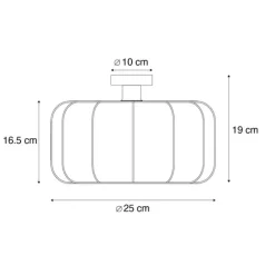 Trio Leuchten Japandi Deckenleuchte Weiß 25cm - Madleine