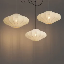 QAZQA Japandi Hängelampe Beige 50cm 3-flammig - Plu