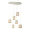QAZQA Japandi Hängelampe Beige mit Stoffschirmen 6-flammig - Yente