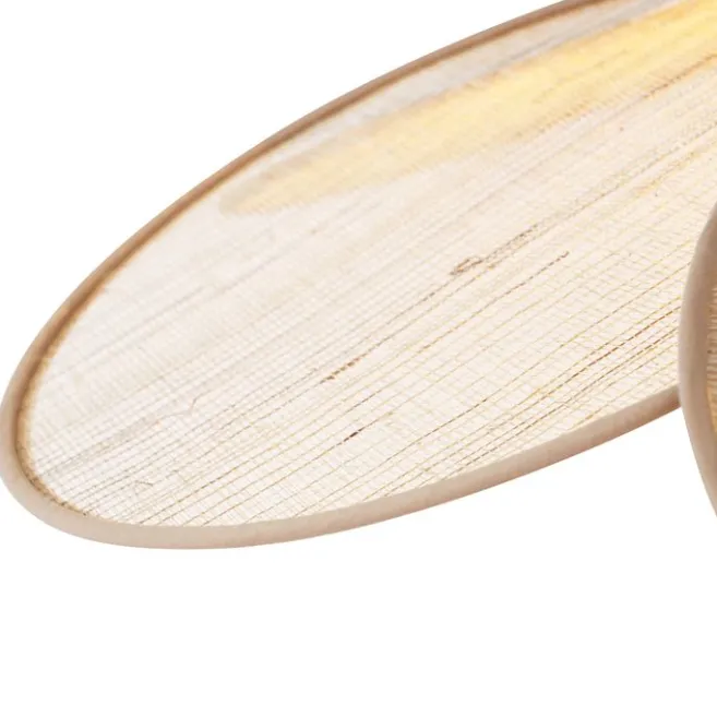 QAZQA Japandi Hängelampe Creme mit Leinenschirm - Aisha