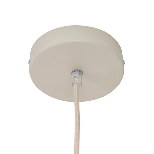 QAZQA Japandi Hängelampe Creme mit Leinenschirm - Aisha