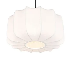 Trio Leuchten Japandi Hängelampe Schwarz mit Weiß 40cm - Madleine