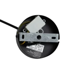 QAZQA Japandi Hängelampe Schwarz mit braunem Stoffschirm - Bida