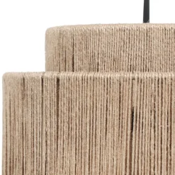 Trio Leuchten Japandi Hängelampe schwarz mit braunem Seil 4-flammig - Smilla