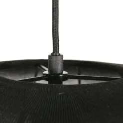 Anne Light & Home Japandi Pendelleuchte Schwarz mit Stoffschirm 45cm - Sable