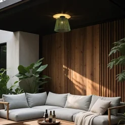 QAZQA Japandi-Deckenleuchte für den Außenbereich mit grünem Seil IP54 - Jayla